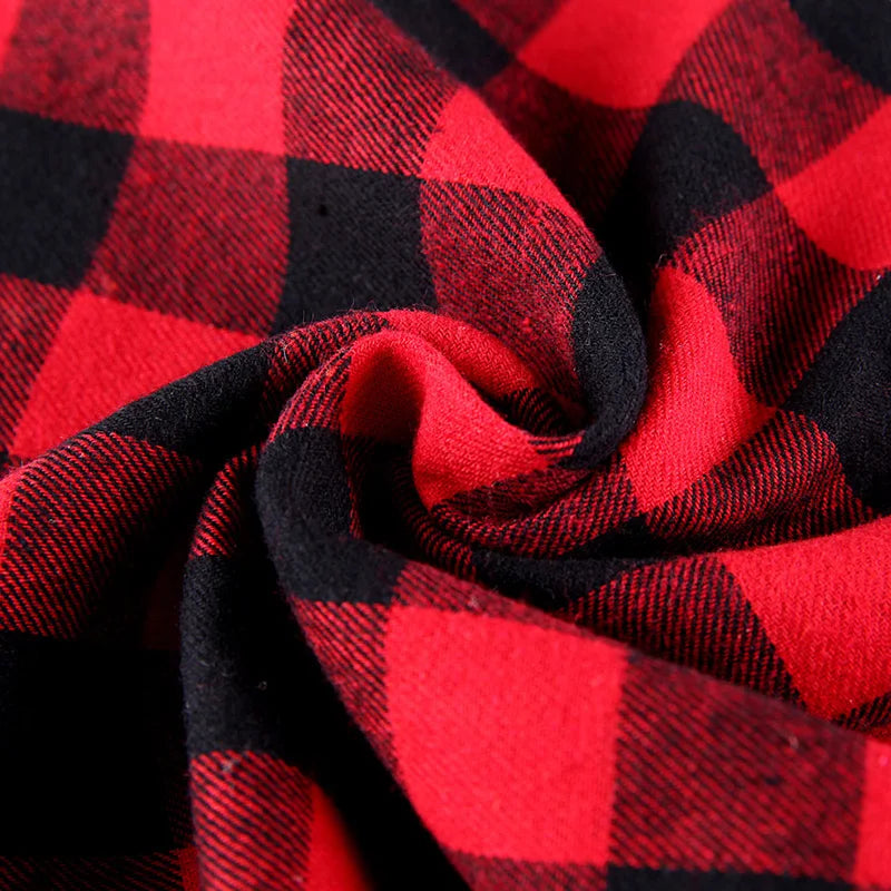 Classic Red Black Plaid Dog Cat Bandana Kerchief Neckerchief