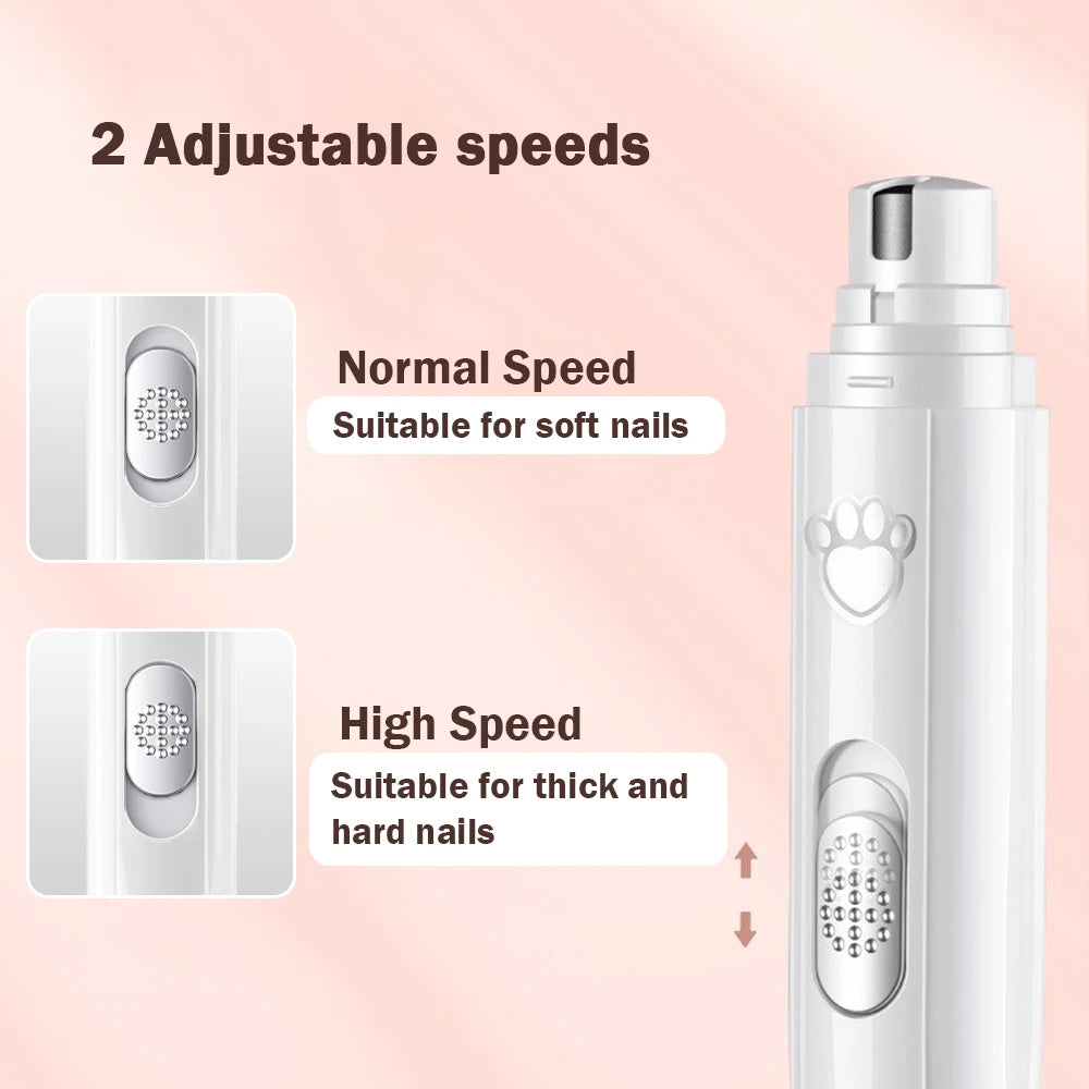 Painless Paws Nail Grinder 2-Speed Electric Rechargeable Pet Nail Trimmer