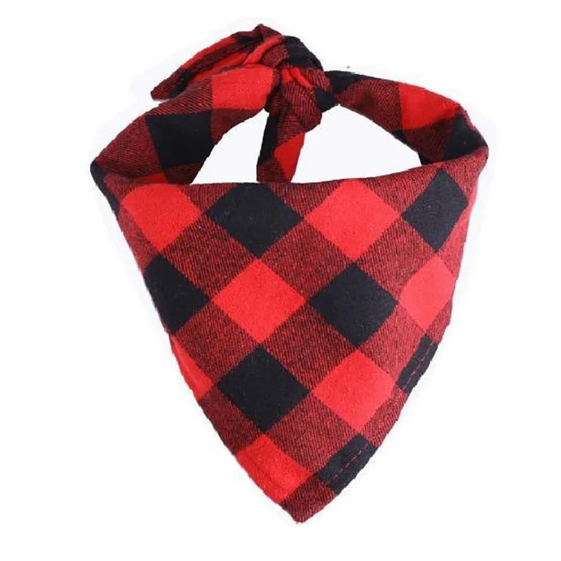 Classic Red Black Plaid Dog Cat Bandana Kerchief Neckerchief