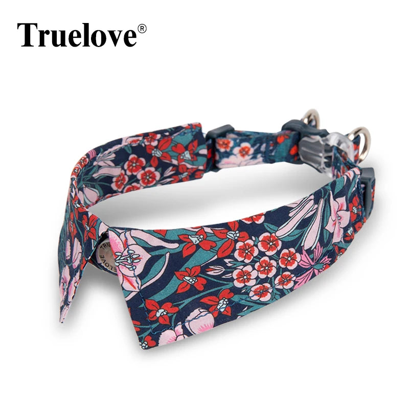 Truelove Cat Small Medium Dog Cute Floral Pet Collar Cotton with Bow