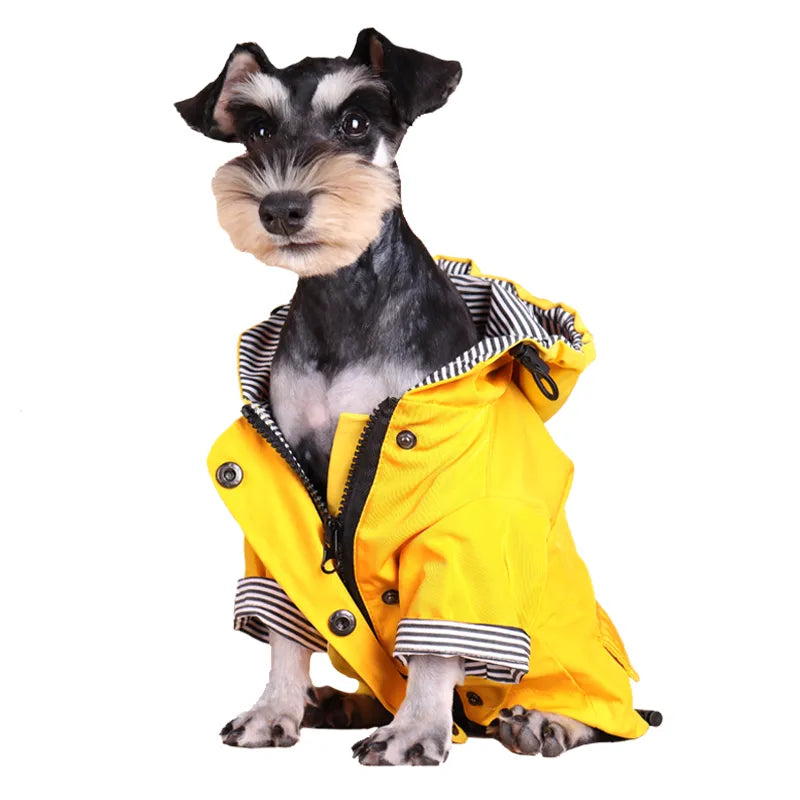 Yellow Waterproof Dog Raincoat Pet Windproof Jacket