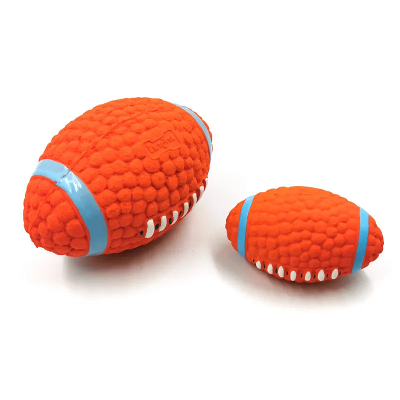 Natural Latex mini Dog American football Squeak Toy