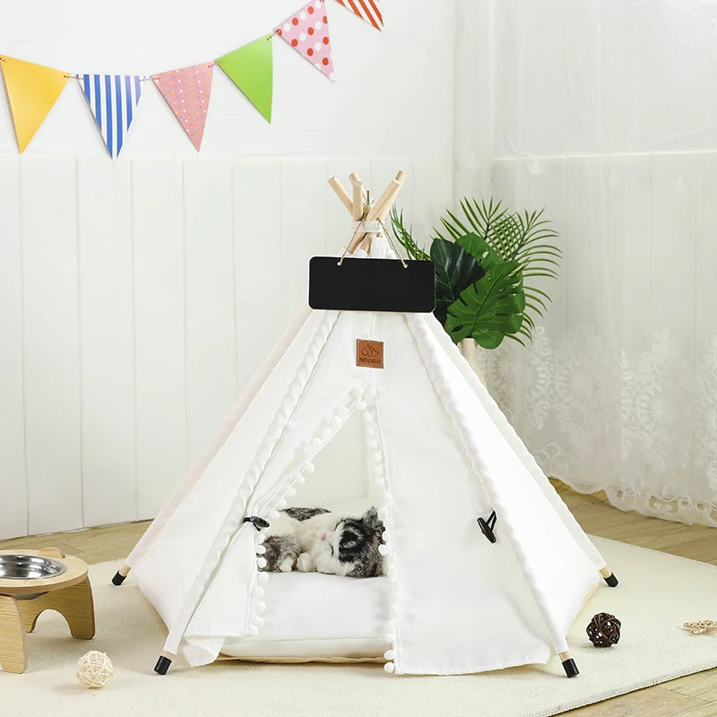 Pet Teepee Tent Washable with Cushion for Small Dogs Cats Rabbits