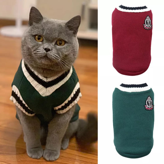 Sweater For Cat, Small Dogs Kitten Pullover Puppy Vest Clothes Kitty Jacket Outfits