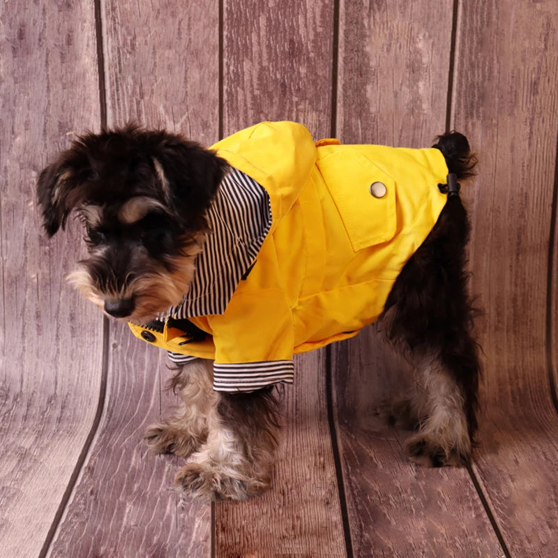 Yellow Waterproof Dog Raincoat Pet Windproof Jacket