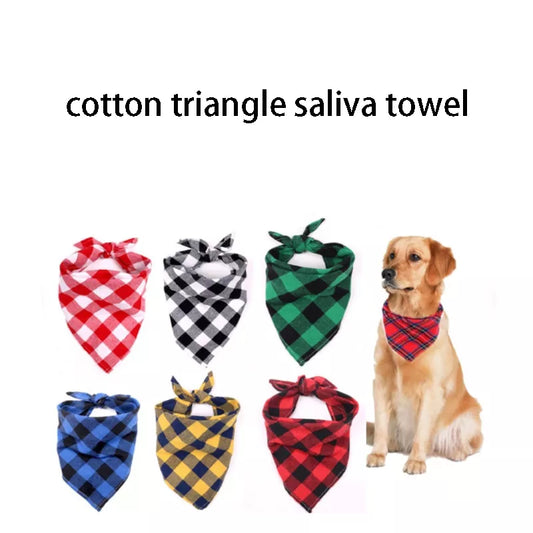 Classic Red Black Plaid Dog Cat Bandana Kerchief Neckerchief