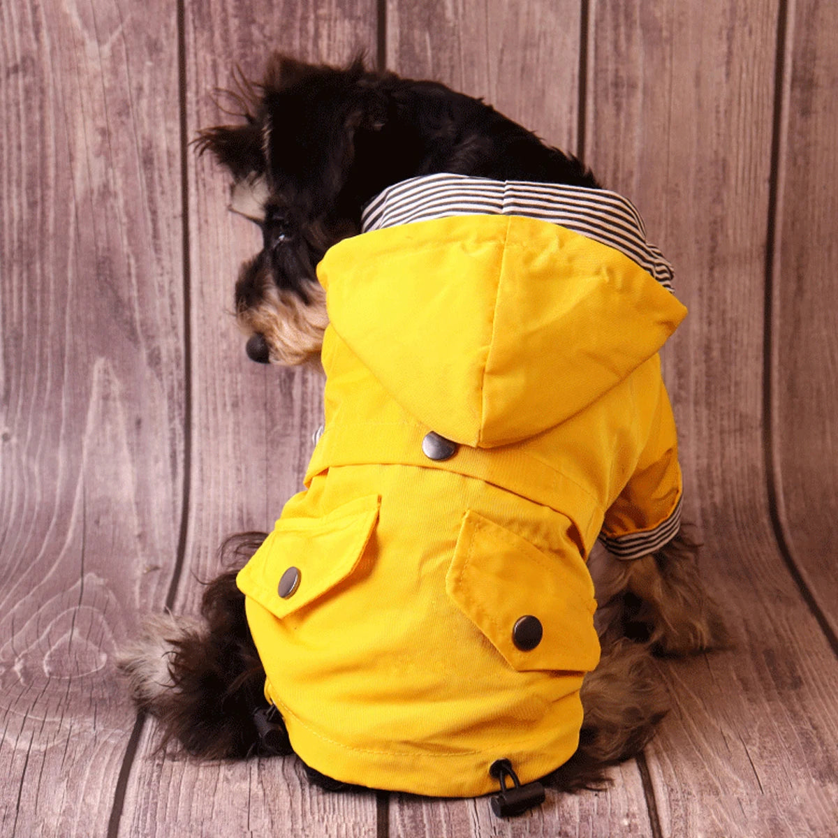 Yellow Waterproof Dog Raincoat Pet Windproof Jacket