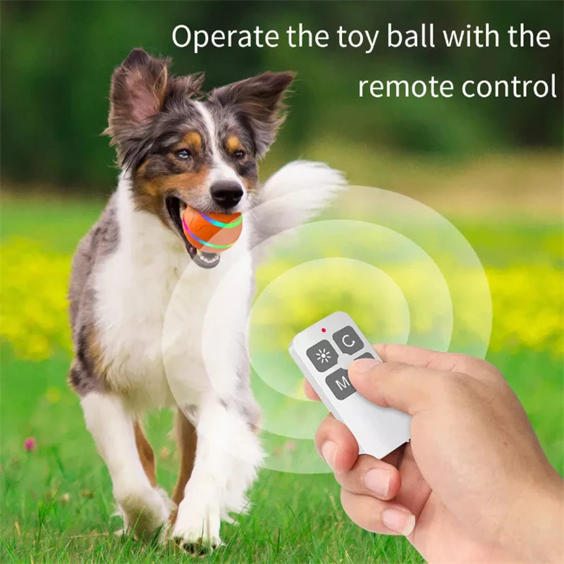 Smart Interactive Pet Ball Remote Control Flashing Rolling Jumping Rotating Waterproof Dog Ball